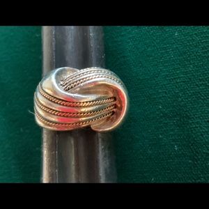Vintage Sterling Silver/14KT Yellow Gold Knot Ring